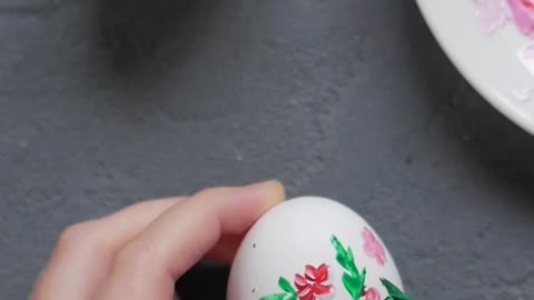 Beautiful colour paint on the egg