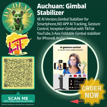 Master Your Filming with Auchuan XE AI Gimbal Stabilizer | Da Deals by BendTheTrend Affiliates