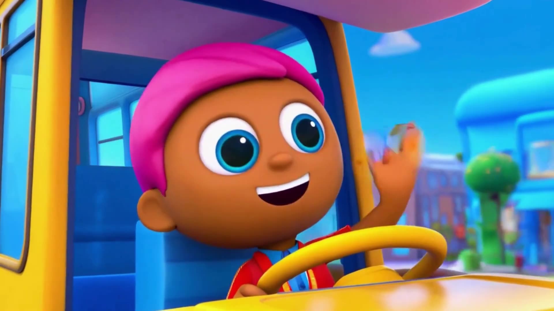 Wheels On The Bus Go Round And Round, Bus Vehicle Song & Nursery Rhymes ...