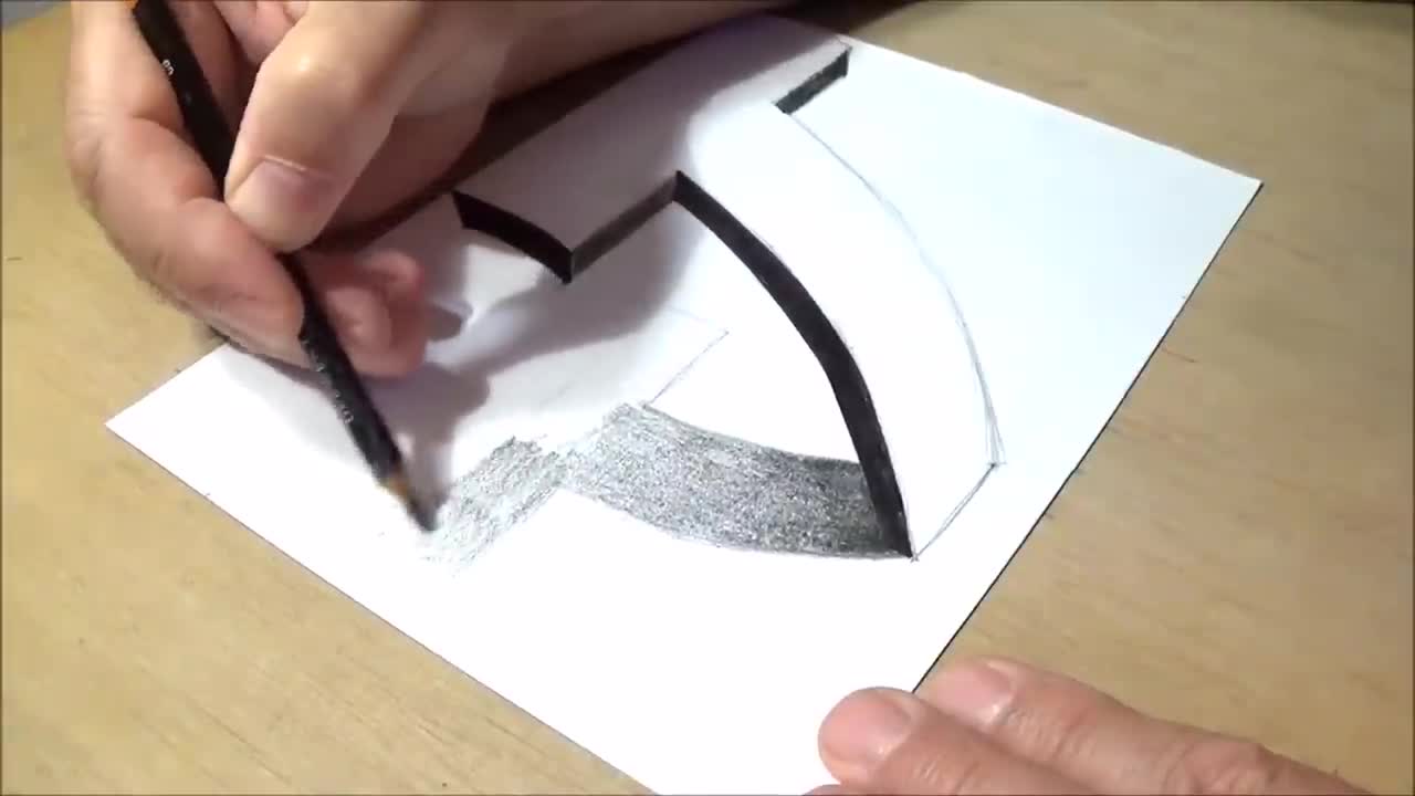 Very Easy - Drawing 3D Letter T