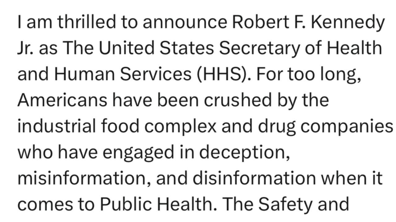 Trump to select Robert F. Kennedy Jr. to lead HHS