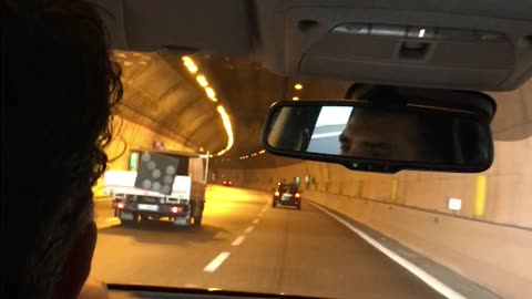 Riding through tunnels in Salerno Italy