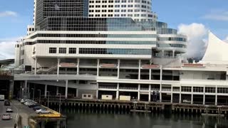 Walking into the ferry or seabus dock in downtown Vancouver, CANADA