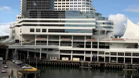 Walking into the ferry or seabus dock in downtown Vancouver, CANADA