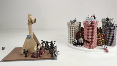 Magnetic Catapult VS Castle of Minas Tirith (LOTR Battle)| Magnetic Games