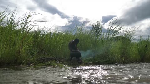 Primitive Technology - Kmeng Prey - Cooking Chicken In Clay Pot