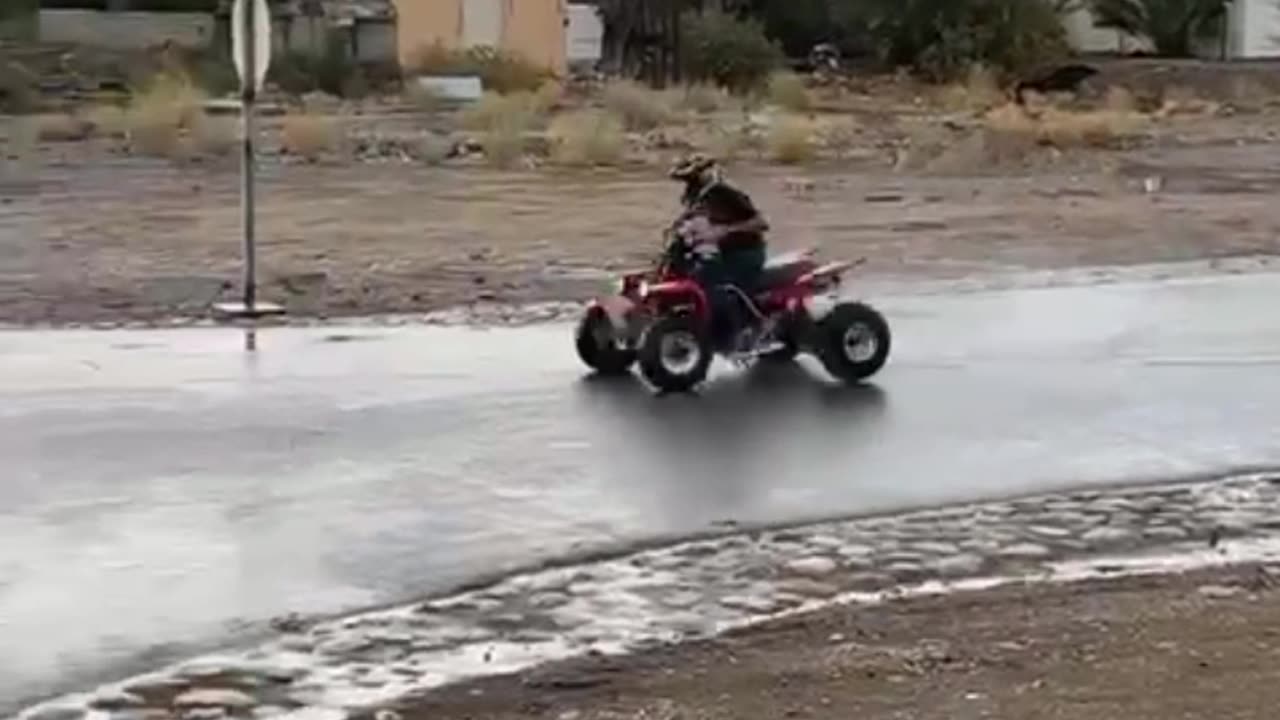 ATV Spinning on Wet Road