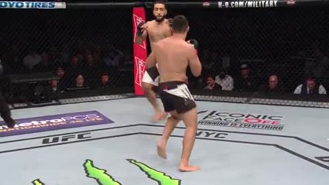 Vicente Luque Ends First Fight With Belal Muhammad Landing a Massive Left Hook