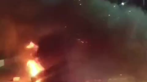 Iranian Protesters Setting Fires