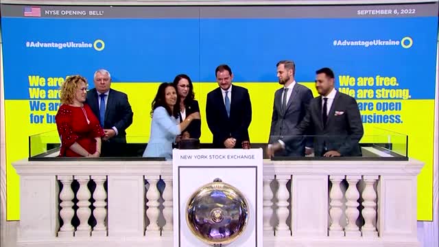 Ukraine's Zelenskiy rings NYSE opening bell