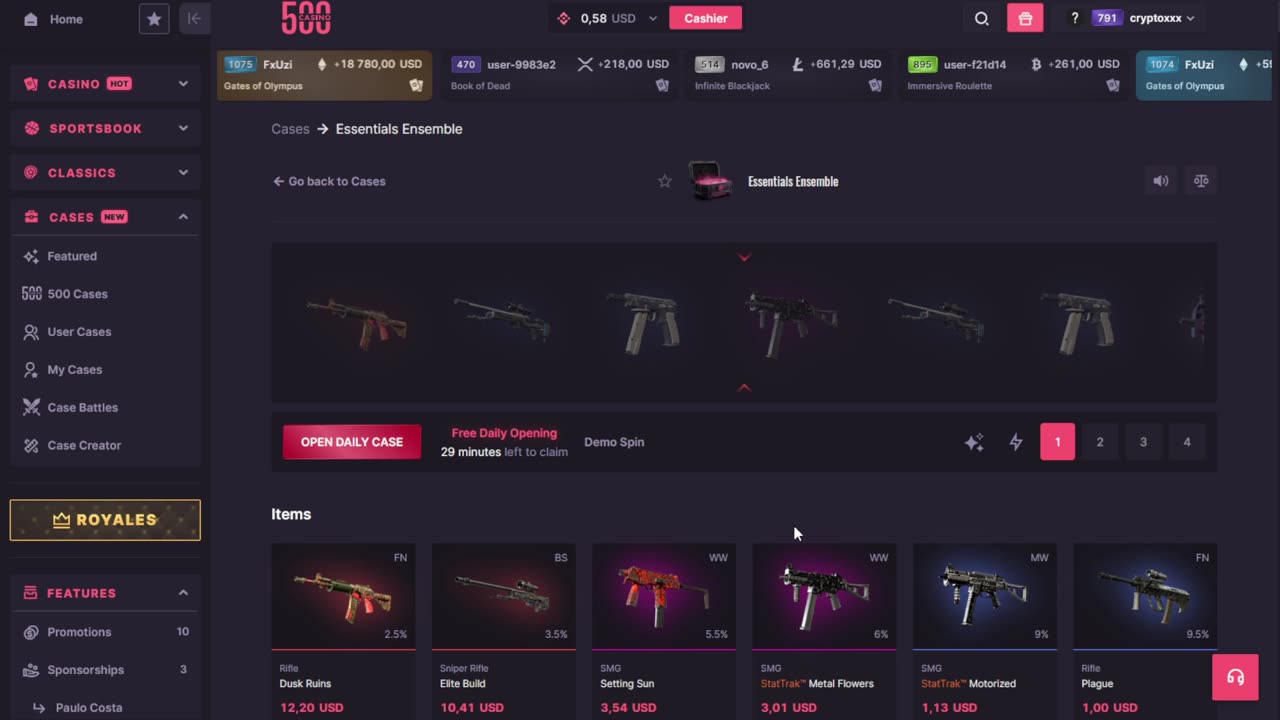 500 Casino - Daily Free Case