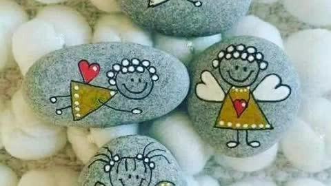 latest and beautiful stone pebble painting craft