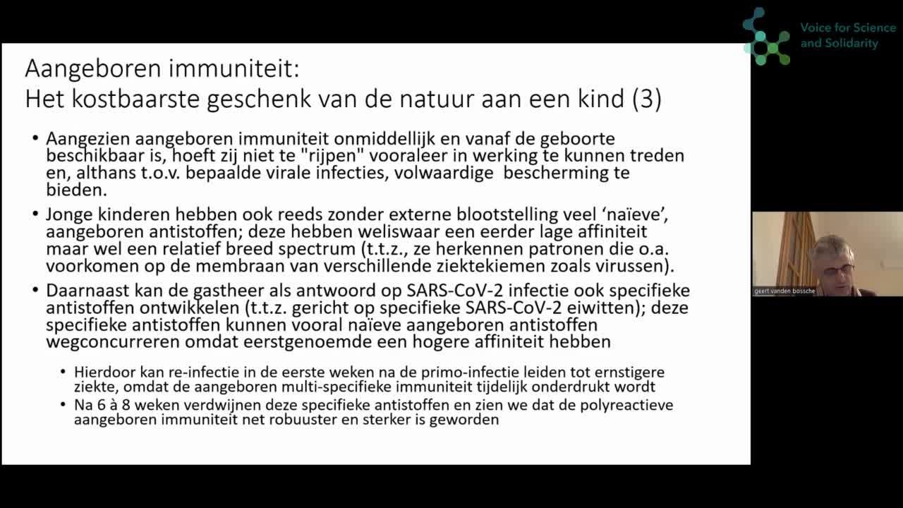 Tegenstroom Webinar met viroloog en vaccinoloog Geert Vanden Bossche.