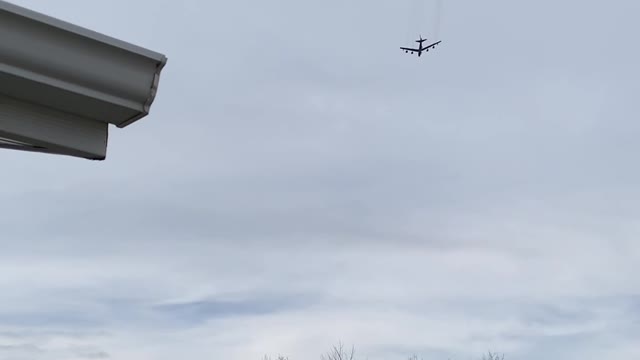 US Military B-52 Bomber Hits Birds Mid Flight