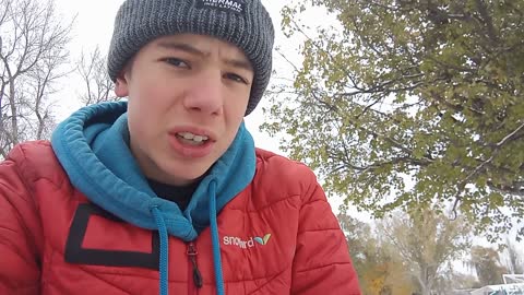 Attempting to longboard drift on ice