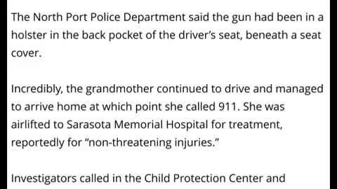 6 Year Old Shoots Grandmother in the Back With Gun She Found in Car