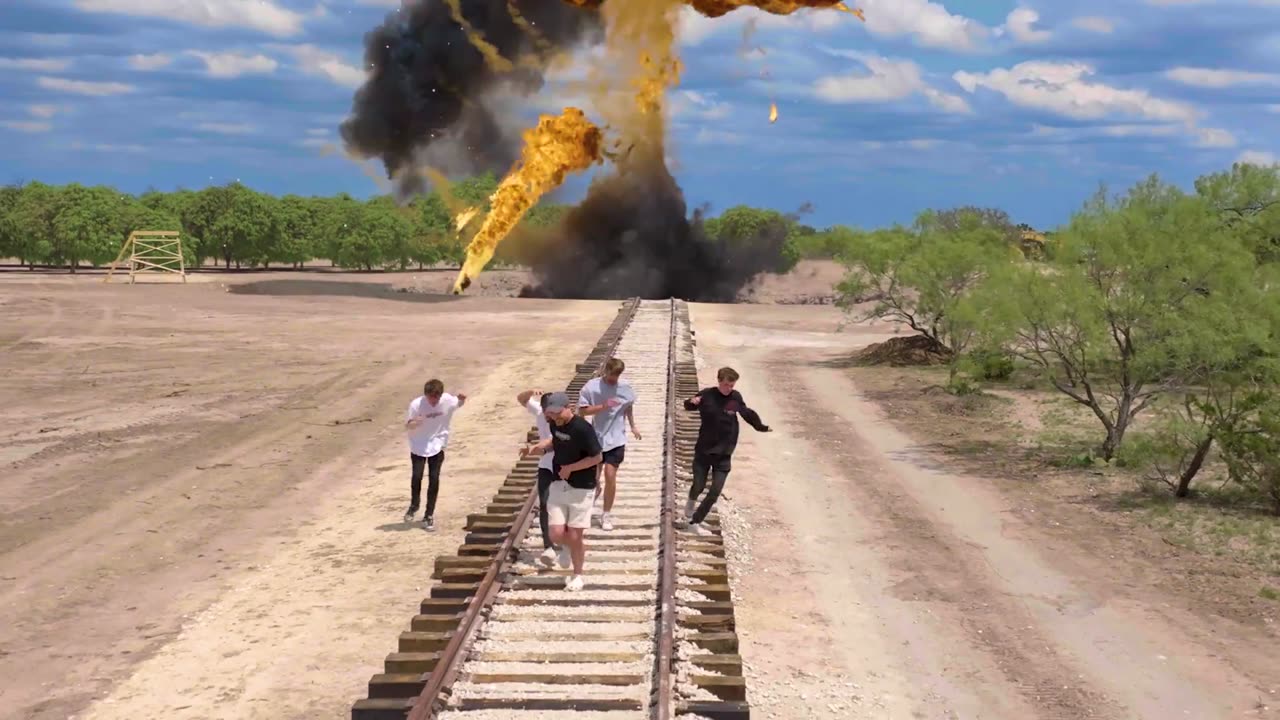 Train Vs Giant Pit! - Mr Beast