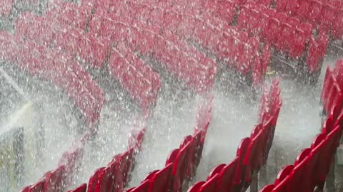 Arsenal's dressing room at Old Trafford FLOODED