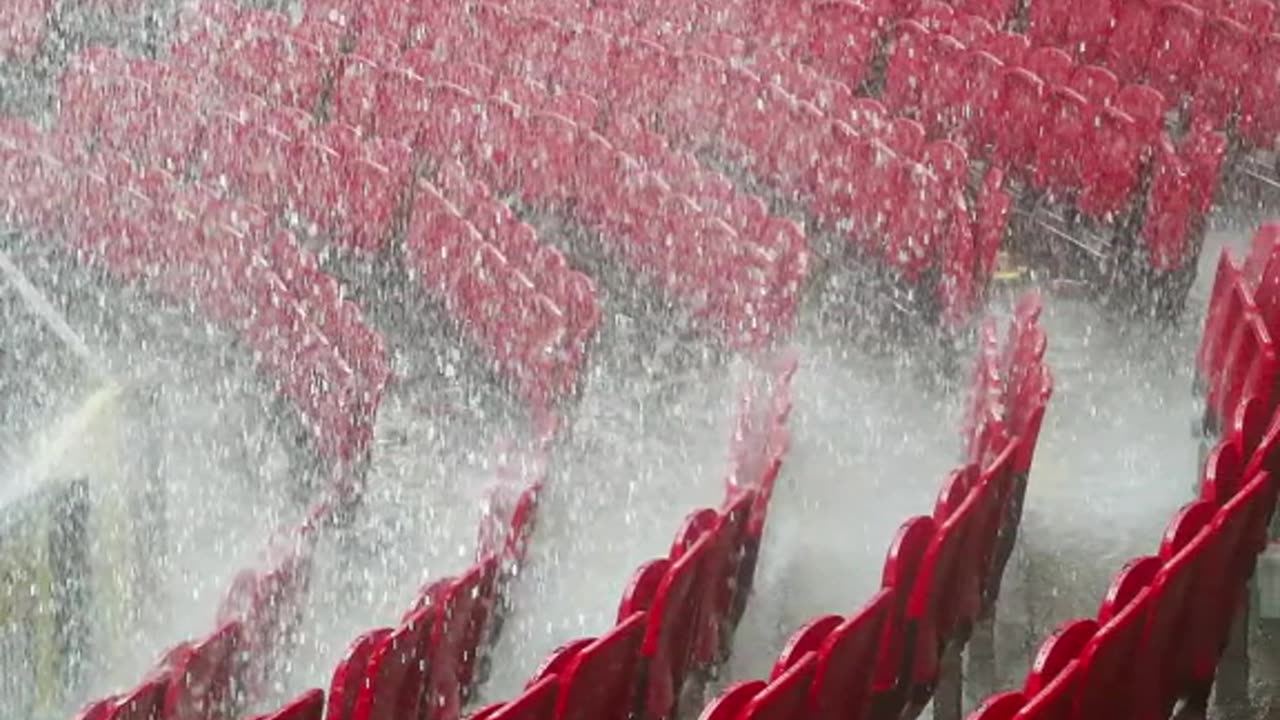 Arsenal's dressing room at Old Trafford FLOODED