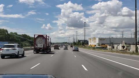 Driving on the 401 to 427 Highway in Toronto Ontario Canada July 14 2020