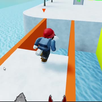 Creando bolas de nieve en carrera de nieve #roblox
