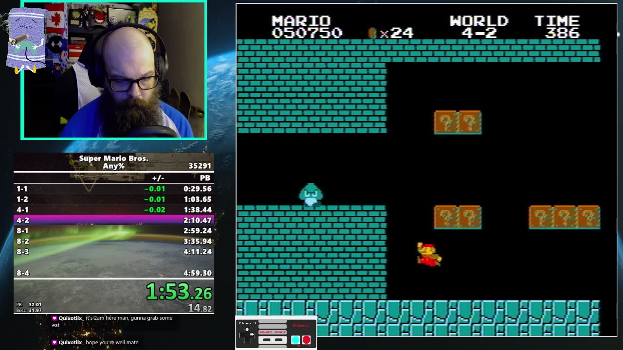 Super Mario Bros. Any%πNew PB 4:58.891π(Bong%)πΉπ₯ 35291 Attempts