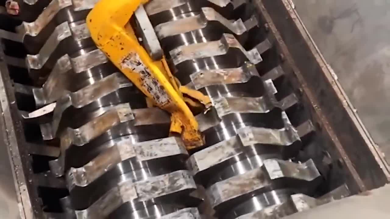 Put the forklift into the crusher
