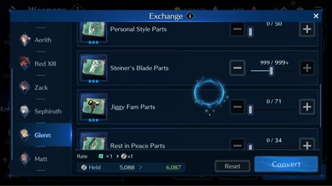 FF7EC: Be Careful Trading in Extra Weapon Parts!