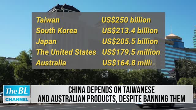 China depends on Taiwanese and Australian products, despite banning them