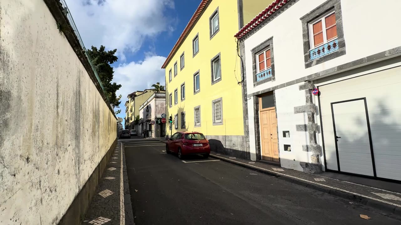 Ponta Delgada Walk on a windy Saturday Morning, Sao Miguel Azores Portugal - 14.12.2024 #walkingtour