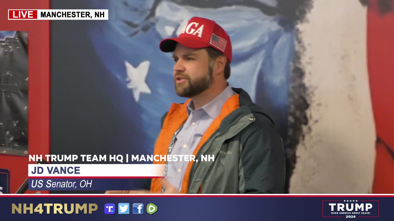 NH4TRUMP - OHIO SENATOR JD VANCE VISITS THE NH TRUMP TEAM HQ