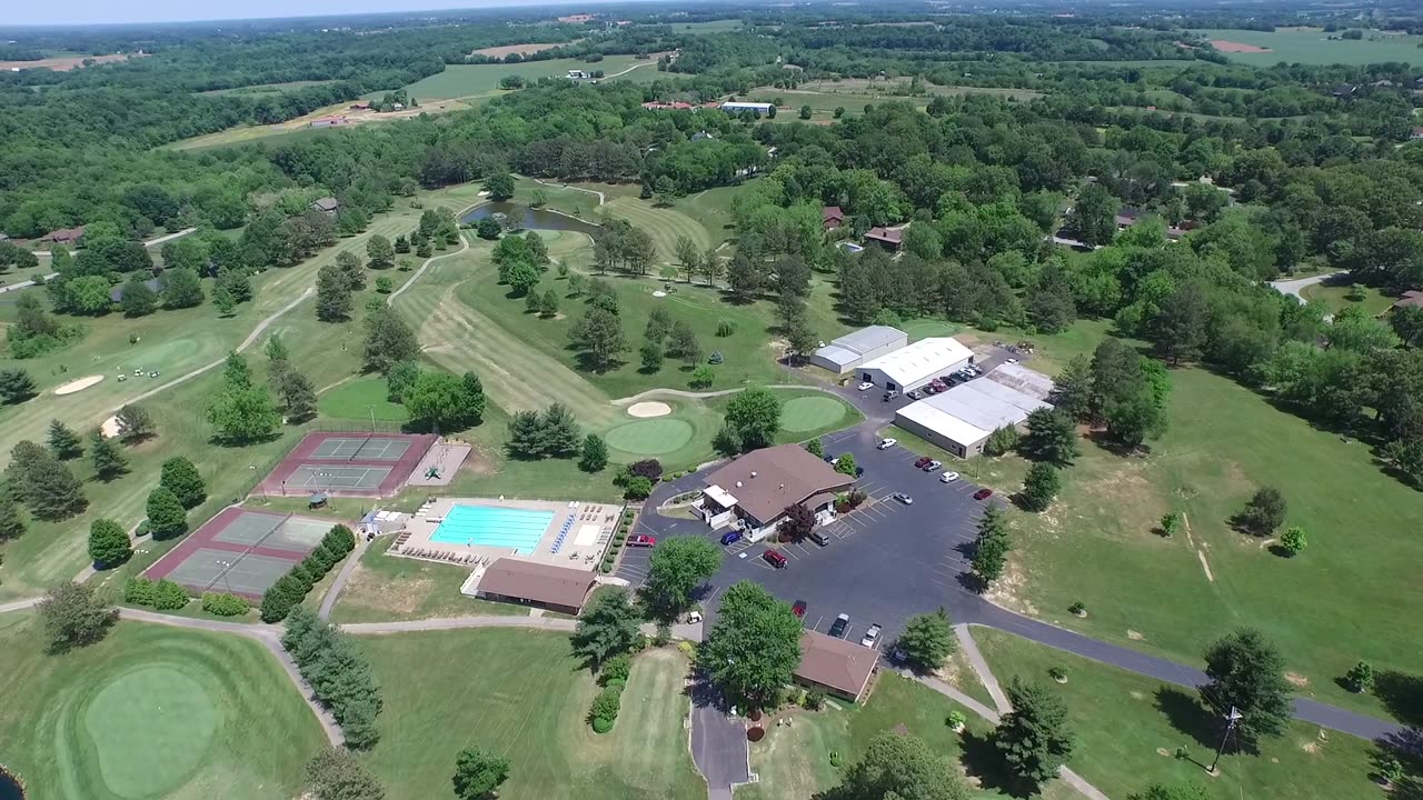 Golf Course Birds Eye View Fly Over