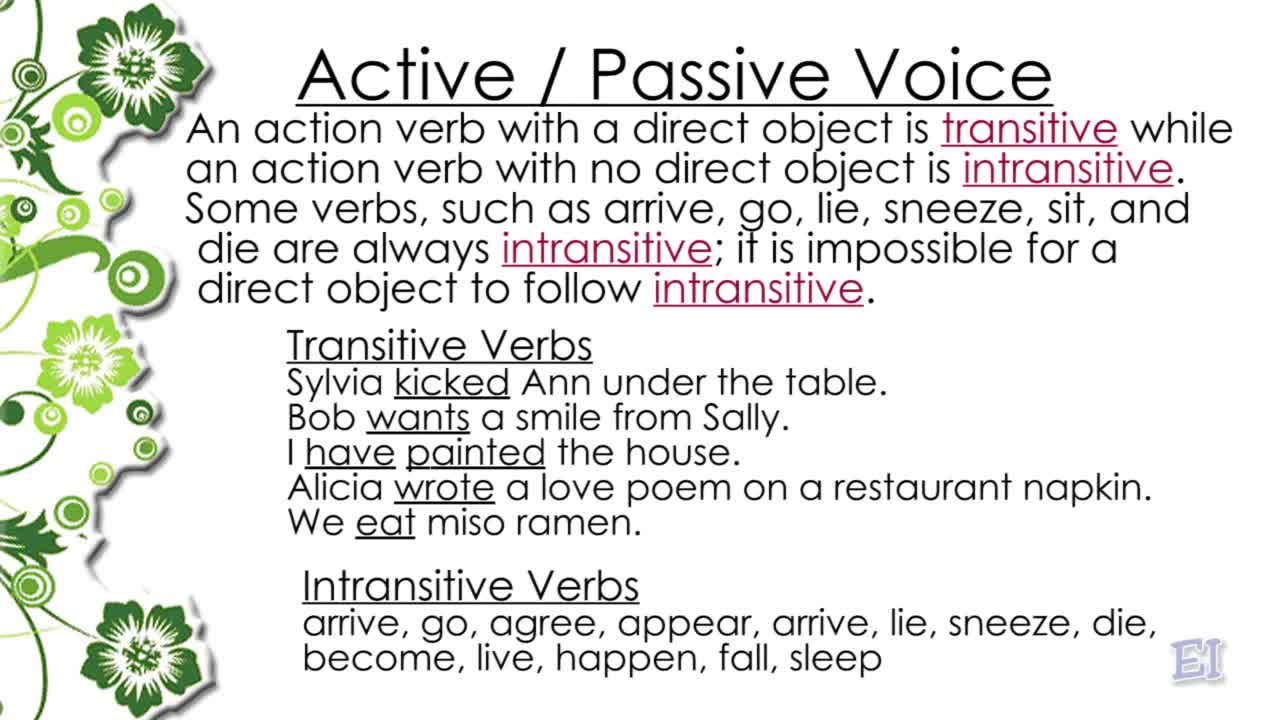 English Instructor - Active/Passive Voice