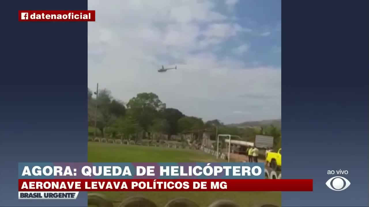 Helicópteros com políticos cai em Minas Gerais