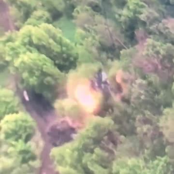 Russian BTR Landing Craft Hits Mine