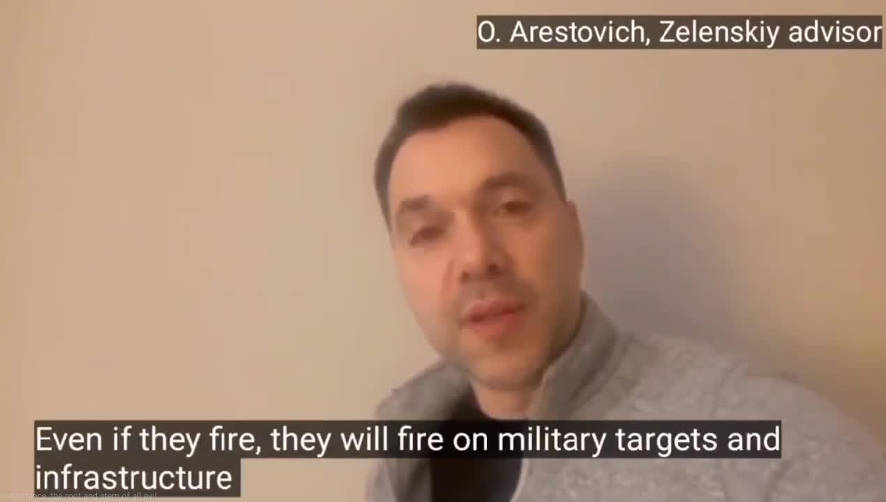 Ukraine - Zelensky advisor and ISIL admirer admits that Russia isn't targeting civilian targets.