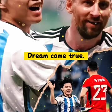 A Chinese boy hug Leone Messi dream comes true🥲😘🫂