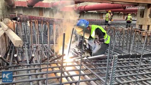 Bottom slab casting of tunnel across iconic scenic spot in E China completed