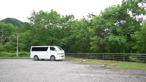 Enjoy car camping alone in the rain