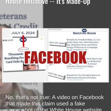 Fact Check: Debt-Relief Ad For Veterans Does NOT Represent White House Initiative -- It's Made-Up