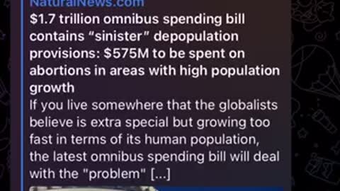 Q News: Natural News: 1.7 trillion omnibus funding also abortions