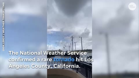 Rare Los Angeles tornado causes damage, sends debris flying | USA TODAY