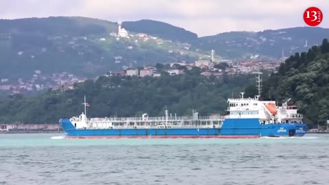 FILE of Russia's U.S.-sanctioned SIG tanker hit in drone attack near Crimea Bridge