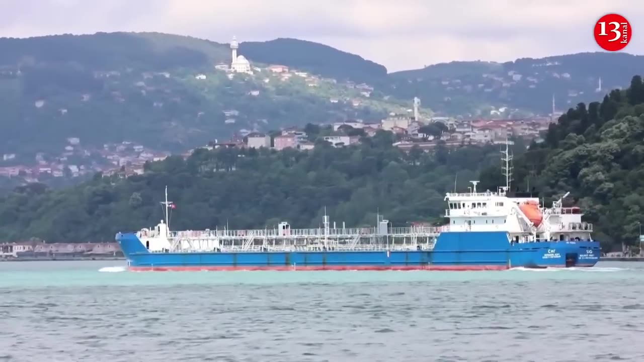 FILE of Russia's U.S.-sanctioned SIG tanker hit in drone attack near Crimea Bridge