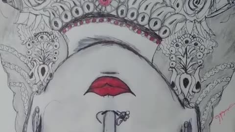 I draw durga maa🔱 by Lbart__jay mata di🕉️__ please subscribe now ⬇️✅.mp4