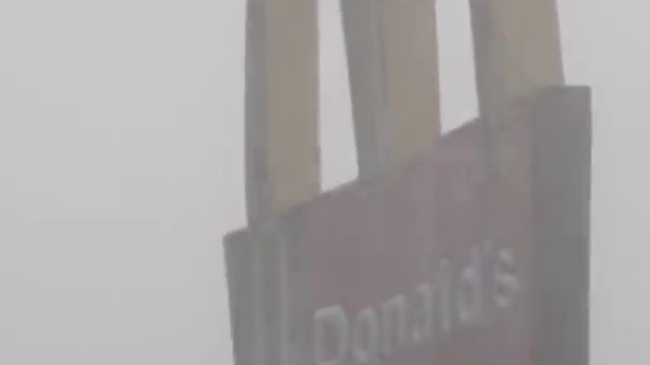 Hurricane Idalia Destroys A McDonald's Sign In Perry Florida