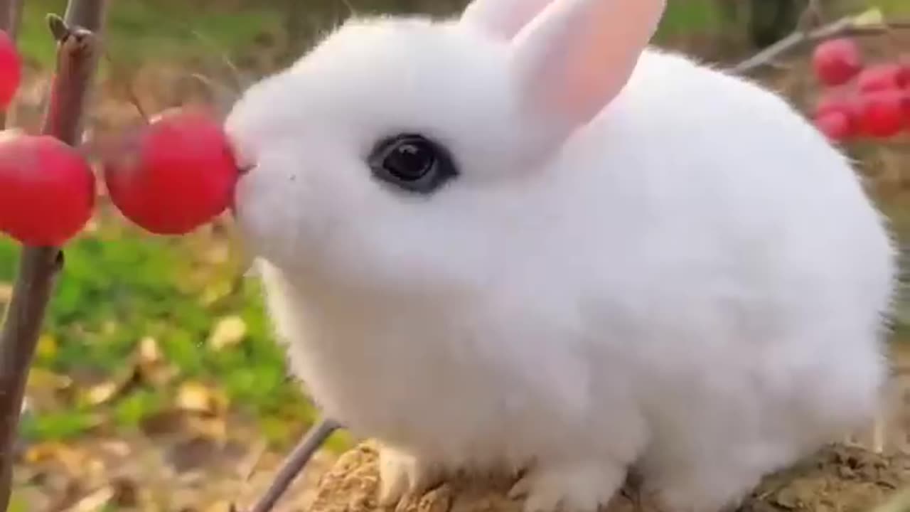 A cute animal rabbit and cat