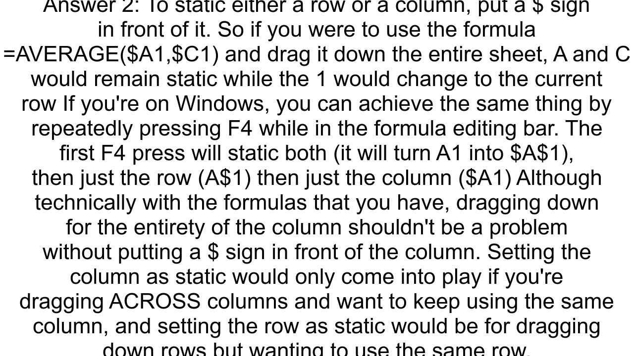 In excel how do I reference the current row but a specific column