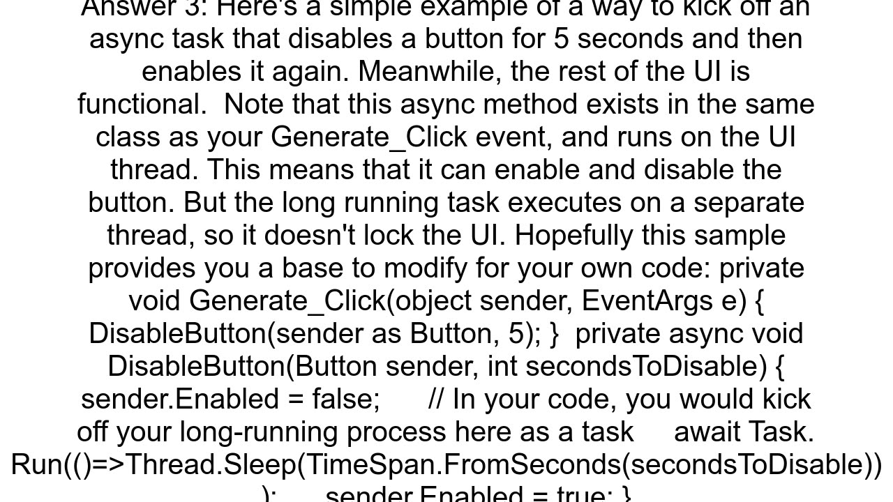 C Invoke button control on separate thread