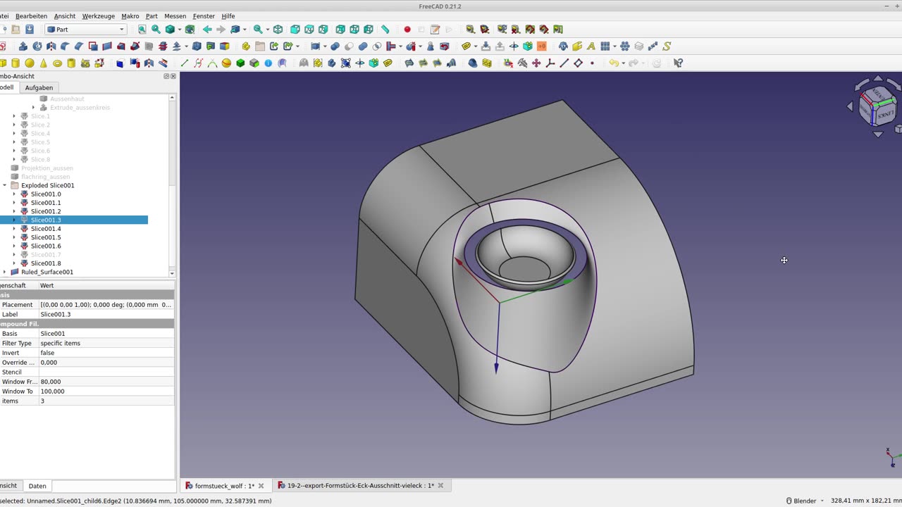 Freecad 0.21.2 Formstück